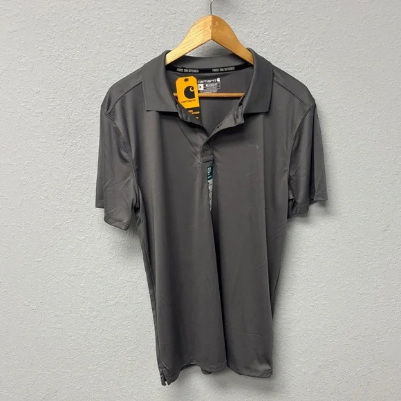 Carhartt Mn’s Sz Small Force Sun Defender Rlxed Fit Lghtwght SSlve Polo in Steel - Picture 8 of 10